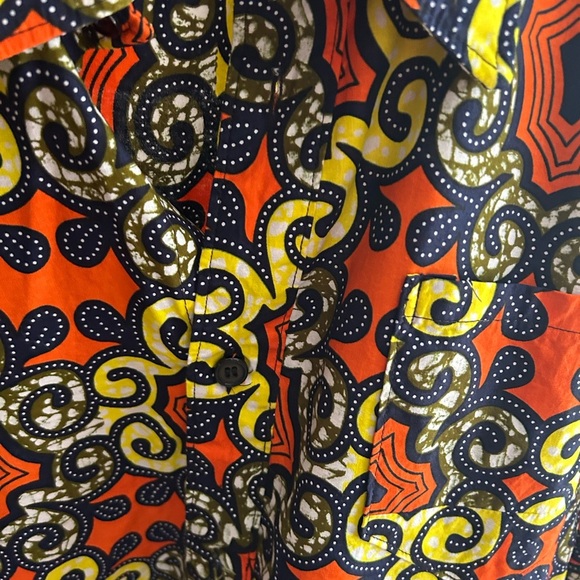 African Earthy Tones Ankara Oversized Shirt XXL - Picture 11 of 16